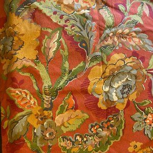 Pottery Barn Vanessa Red Floral Linen Duvet King, 2 Shams, 1 24x24 pillowcase